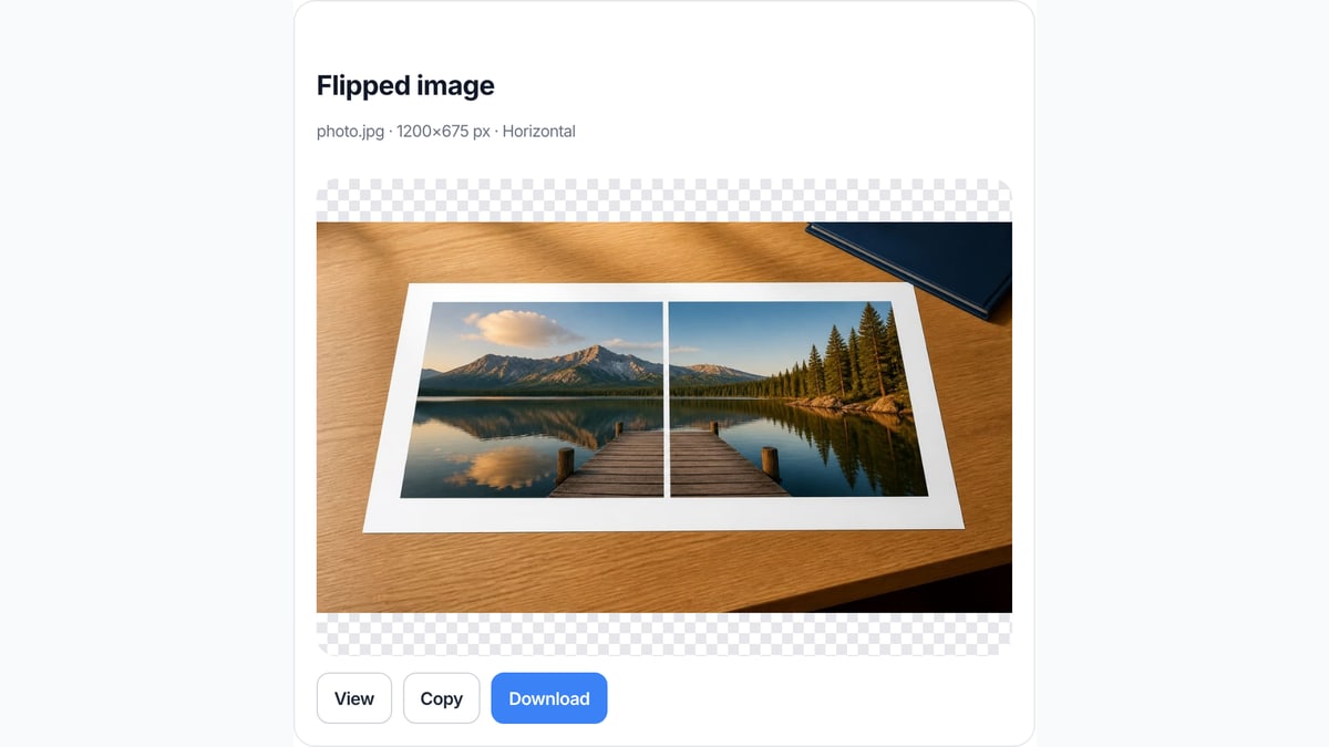 The Flip Image download controls on this page after the preview is already the flipped file.